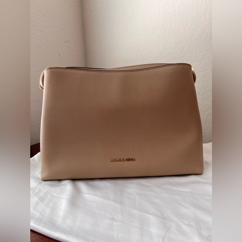 MICHAEL Michael Kors Bisque Portia Large Saffiano Leather Shoulder Bag, NWT